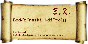 Bodánszki Károly névjegykártya